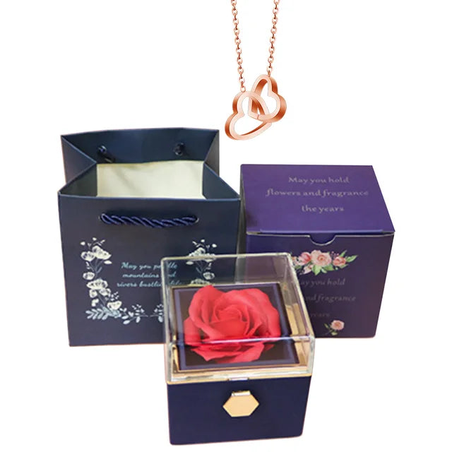 Preserved rose Rose gold plated Purple